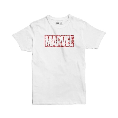 New Design Jobedu Marvel Logo Calligraphy T-Shirt - White - تي-شيرت