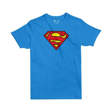 New Design Jobedu Superman Logo Men's T-shirt - S - Medium Blue - تي-شيرت