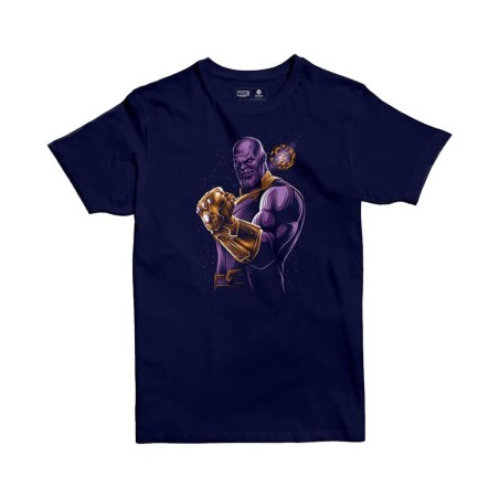 New Design Jobedu Thanos Infinity Gauntlet Men's T-shirt - M - Navy Blue - تي-شيرت