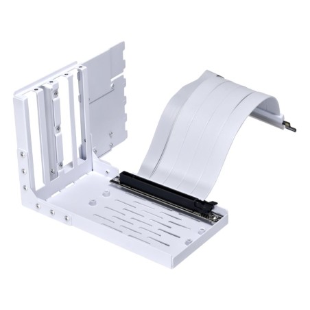 New Design Lian Li Universal 4 Slots Vertical GPU Kit w/ Gen 4 Riser - White - دعامة كرت شاشة