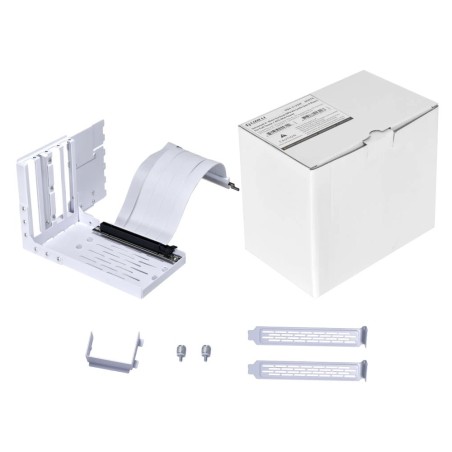 New Design Lian Li Universal 4 Slots Vertical GPU Kit w/ Gen 4 Riser - White - دعامة كرت شاشة