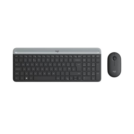 New Design Logitech Slim Wireless Keyboard And Mouse Combo MK470 - Graphite - لوحة مفاتيح و فأرة