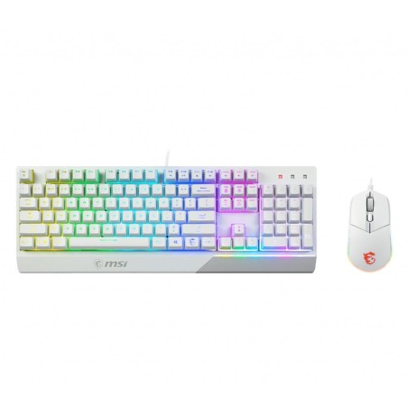 New Design MSI Vigor GK30 Arabic Gaming Keyboard & Mouse Combo - White - لوحة مفاتيح و فأرة