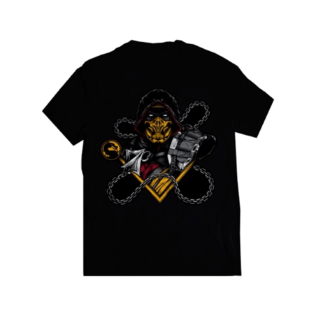 New Design Paperboi Scorpion King Mortal Kombat T-shirt - Black - قميص