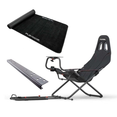 New Design Playseat Challenge Black ActiFit Gaming Seat + Gearshift Support RAC00168 + Floor Mat XL RAC00178 - تجميعة ألعاب