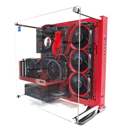 New Design (Pre-Built) Deadpool Gaming PC Intel i9-12900KF w/ MSI RTX 3080Ti 3X OC & Thermaltake Core P3 TG - Red