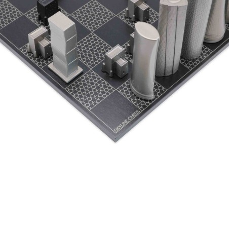 New Design Skyline Chess Stainless Steel Chess Board - Doha Edition - رقعة الشطرنج