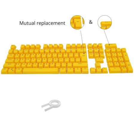 New Design Bossi 104 Key PBT Keycaps - Yellow - أكسسوار لوحة مفاتيح